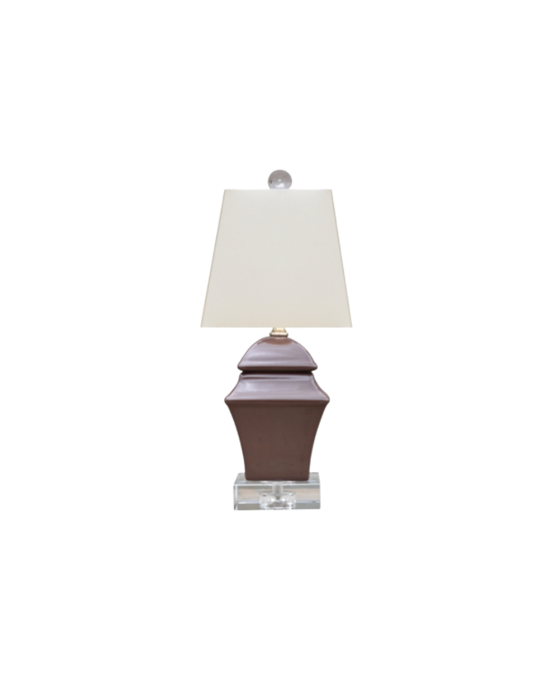 Dark Brown Mini Square Table Lamp
