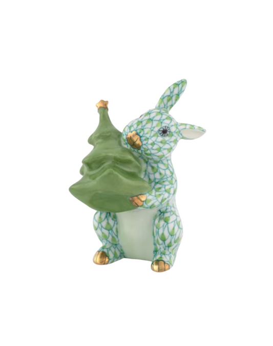 Herend Christmas Tree Bunny - Key Lime