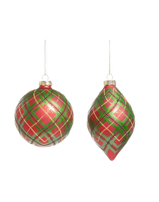 Red & Green Plaid Ornament