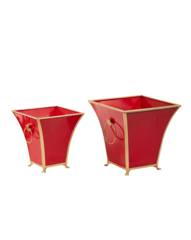 Red And Gold Cache Pots