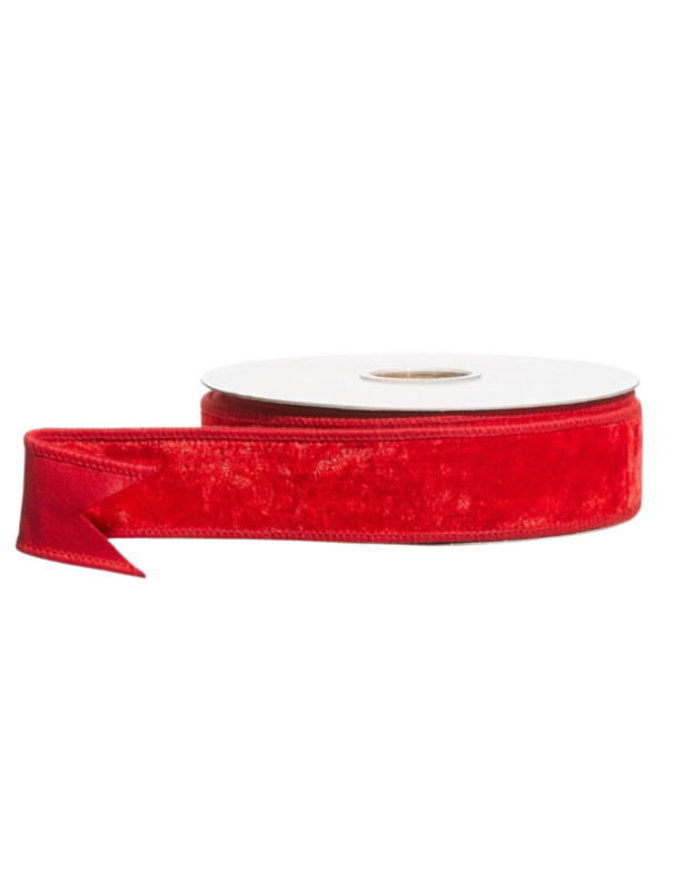 1.5" X 10 Yds Red Velvet Wired Ribbon