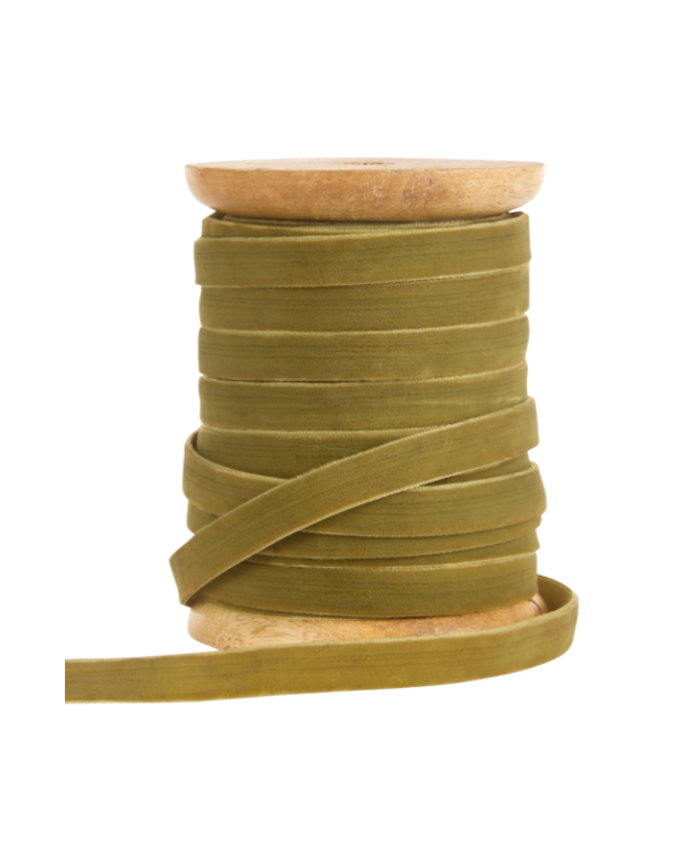 0.5" X 10 Yds Spool Of Olive Velvet Ribbon