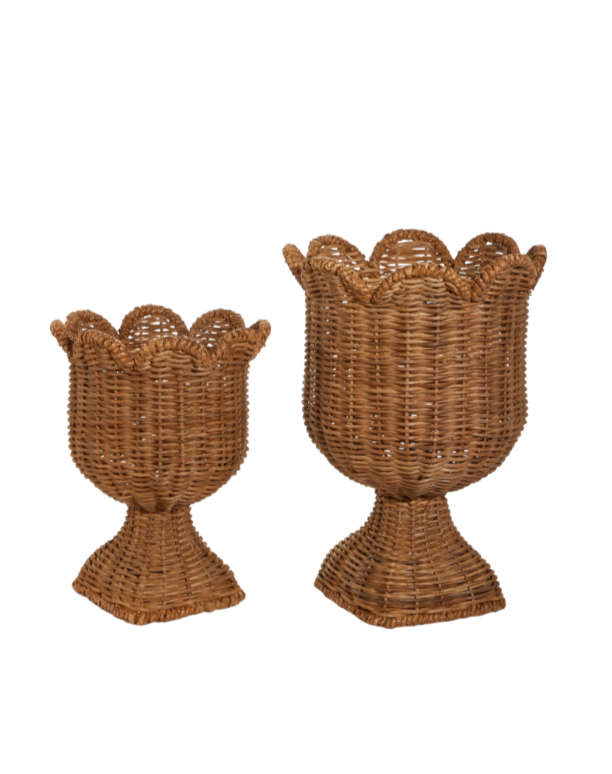 Woven Scalloped Urns