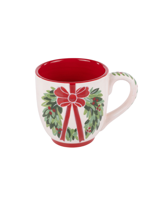Red Bow Wreath Mug