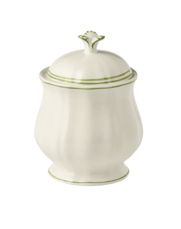 Gien Filet Green Sugar Bowl