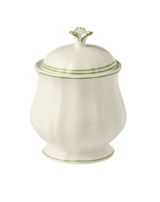 Gien Filet Green Sugar Bowl