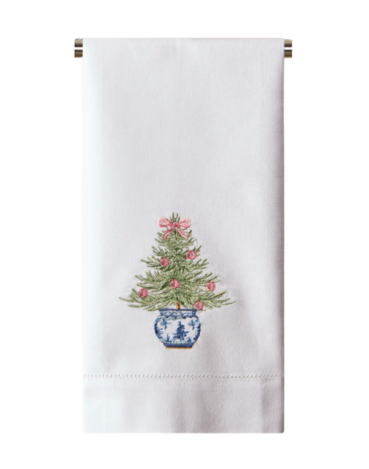 Christmas Tree Emboridered Guest Towel