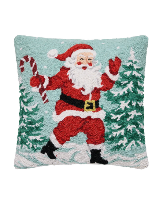 Santa with Candy Cane Hook Pillow