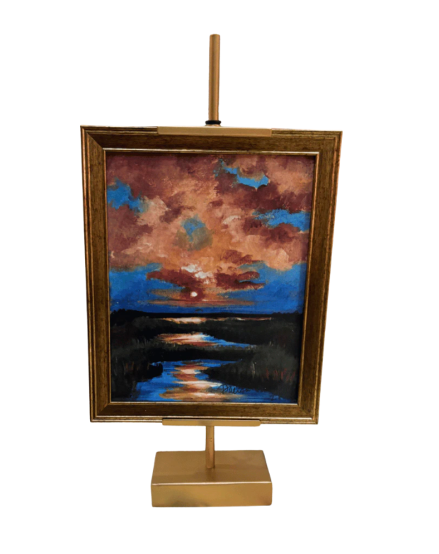 Golden Marsh Sunset Tabletop Art
