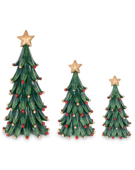 Green Tree with Red & Gold Balls