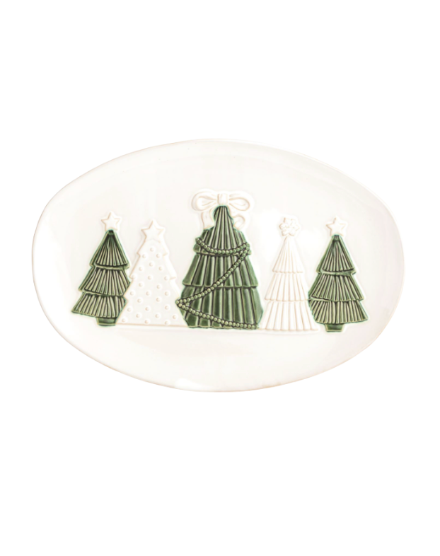 White Christmas Tree Platter