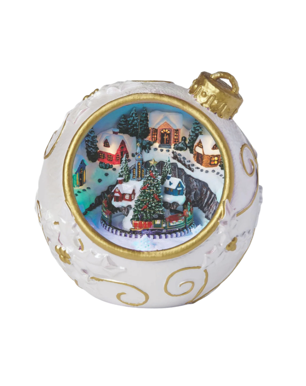 Amusements Lighted Musical Rotating Train Inside Ornament