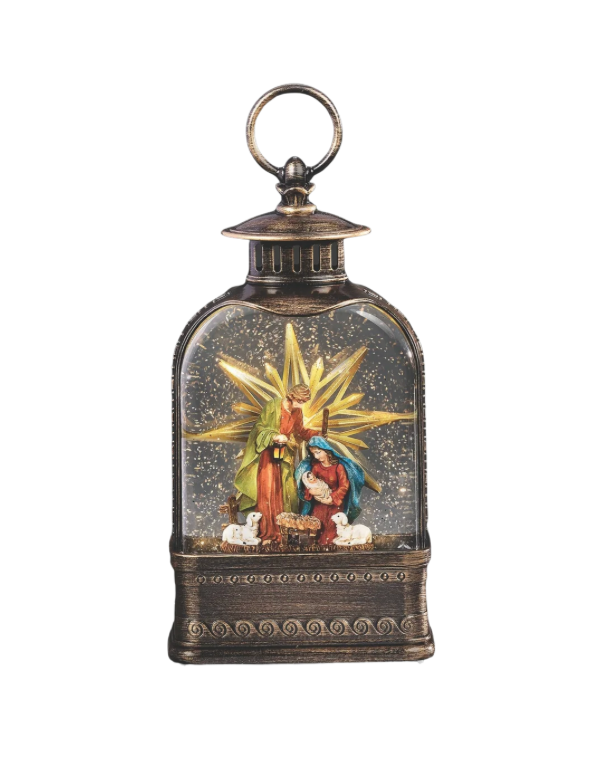 Confetti Lites Lighted Swirl Holy Family & Star Lantern