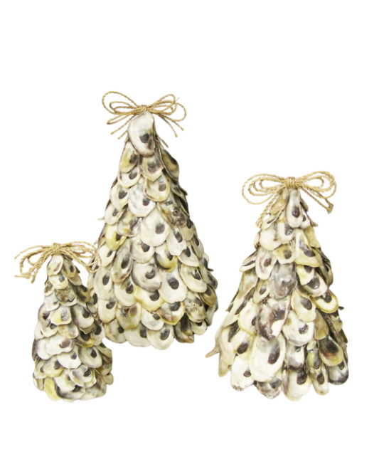 Oyster Shell Tree with Twine Bow Toppers