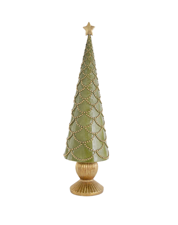 Green Tree with Gold Scallops - 22"