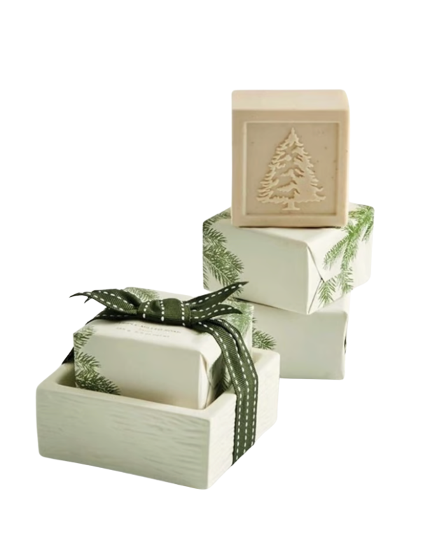 Thymes Frasier Fir Bar Soap & Dish Set