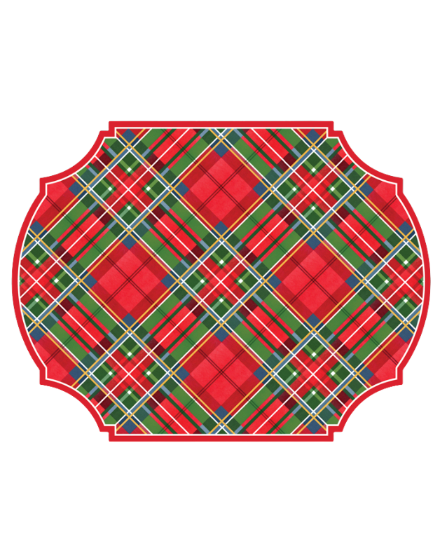 Classic Holiday Tartan Plaid Posh Die-Cut Placemat