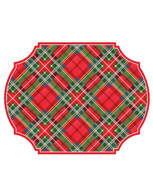Classic Holiday Tartan Plaid Posh Die-Cut Placemat