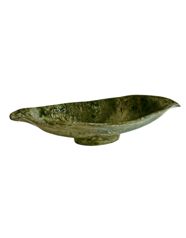 Beatriz Ball Resin Malachite Medium Oval Bowl