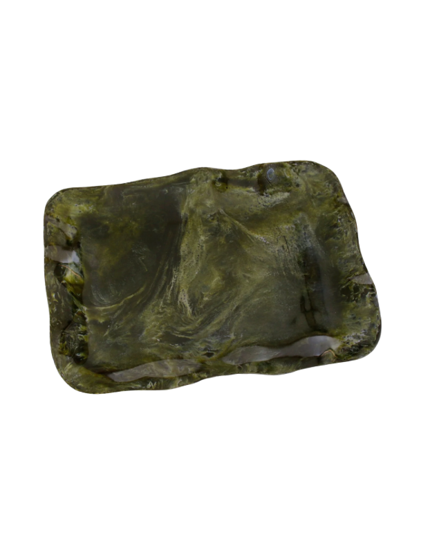 Beatriz Ball Resin Malachite Extra Large Rectangular Tray