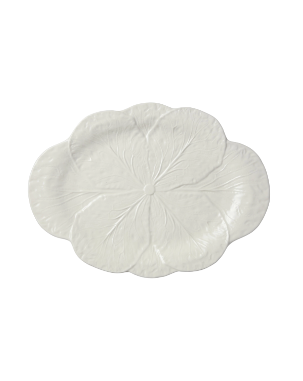 Le Jardin Cabbage Oval Platter - White