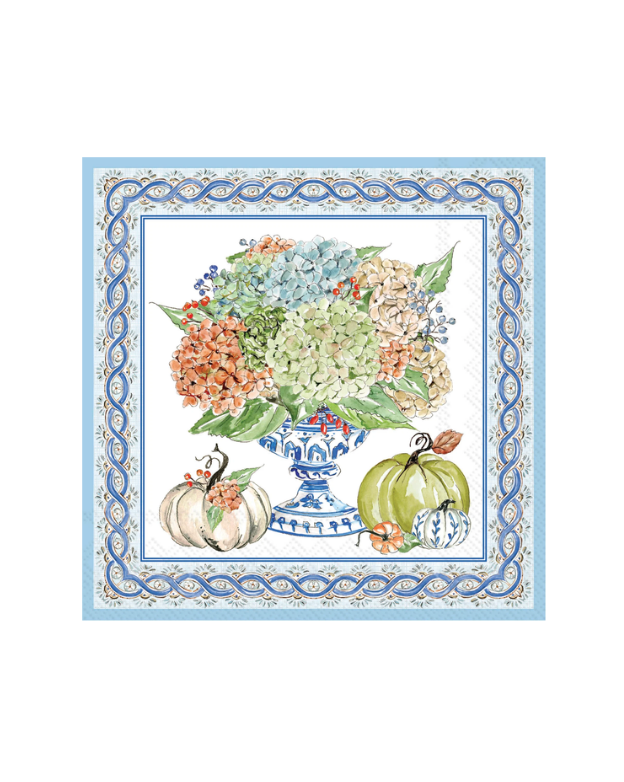 Fall Hydrangea Urn Cocktail Napkin