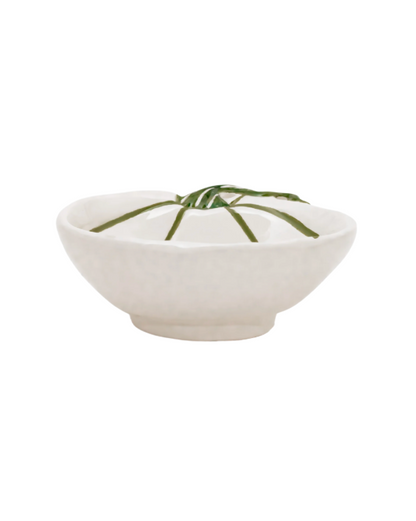 White and Green Pumpkin Bowl Large