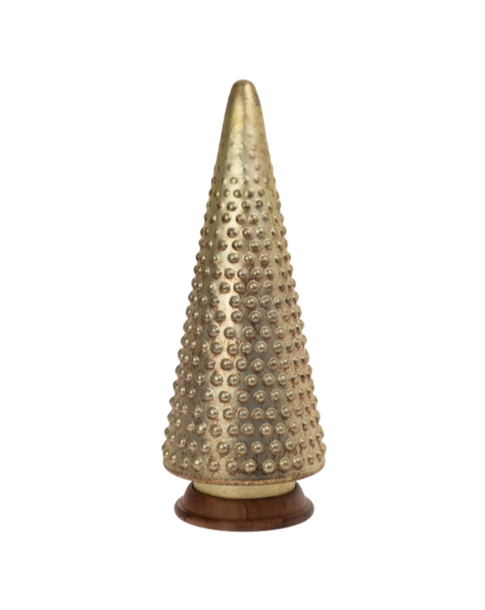 Large Nobby Burnished Gold Glass Tree