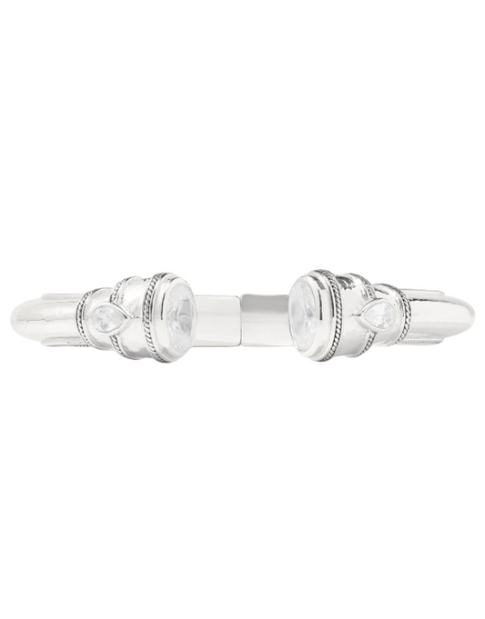 Julie Vos Cannes Demi Cuff - Silver - Cubic Zirconia - OS