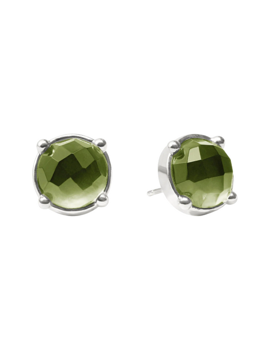 Julie Vos Honey Stud - Iridescent Palmetto Green - Silver