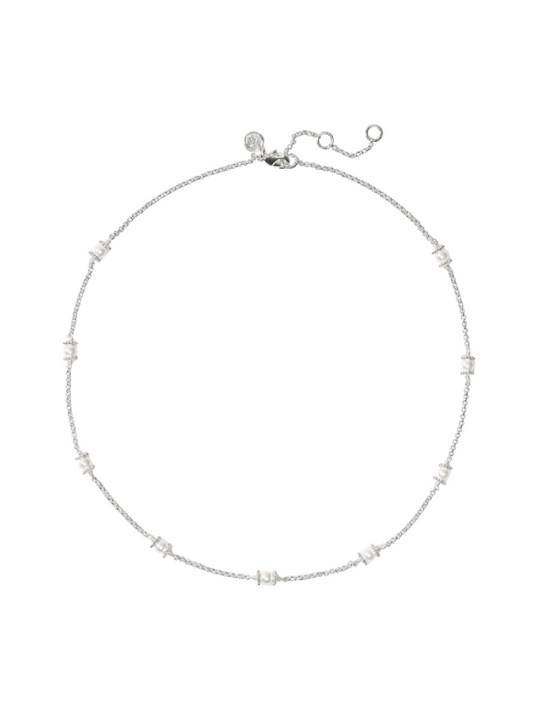 Julie Vos Hydra Delicate Station Necklace - Silver - Pearl - OS