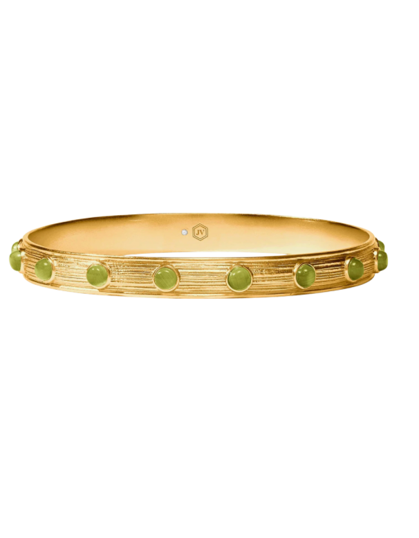 Julie Vos Cobblestone Bangle - Cat's Eye Green - Size Medium