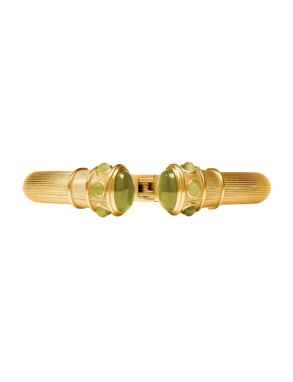 Julie Vos Cobblestone Demi Cuff Cat Eye's Green