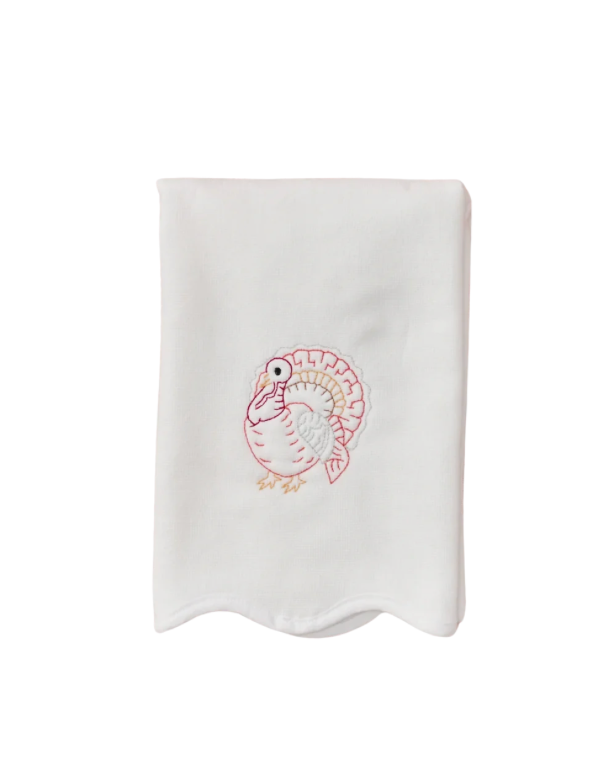 Weezie Scallop Turkey Powder Bath Hand Towel
