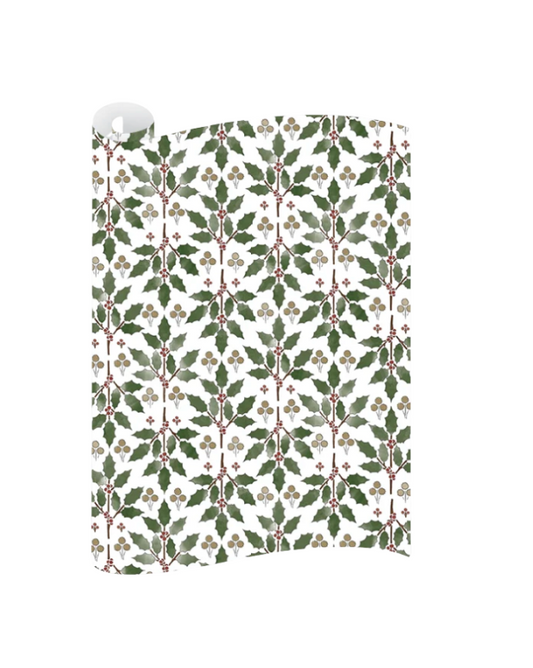 Dogwood Hill Holly Stencil Wrapping Paper Roll