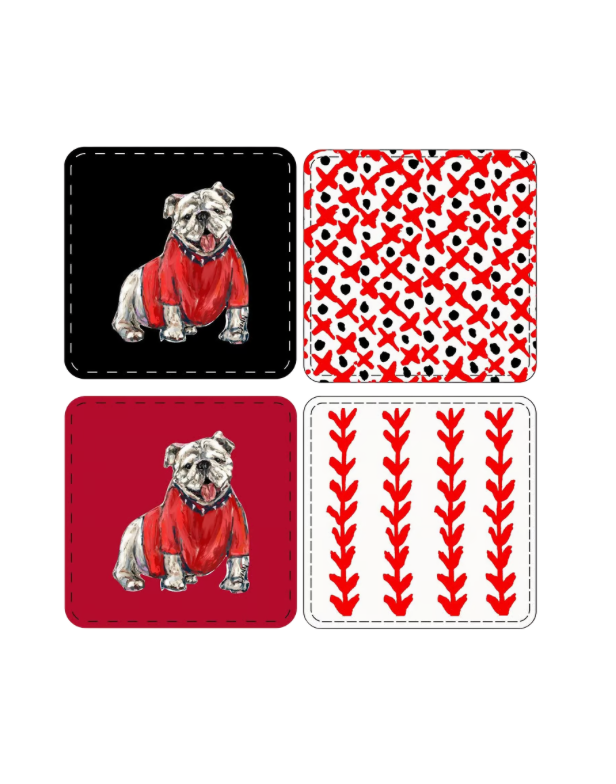 Game Day Bulldog Coasters Set of 4