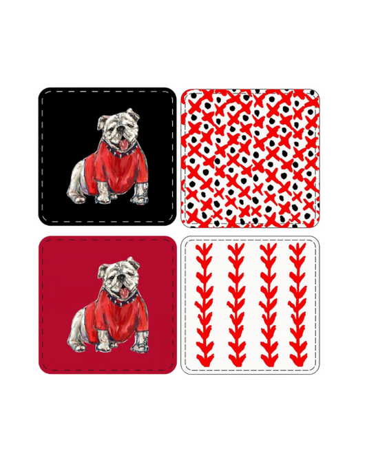 Game Day Bulldog Coasters Set of 4