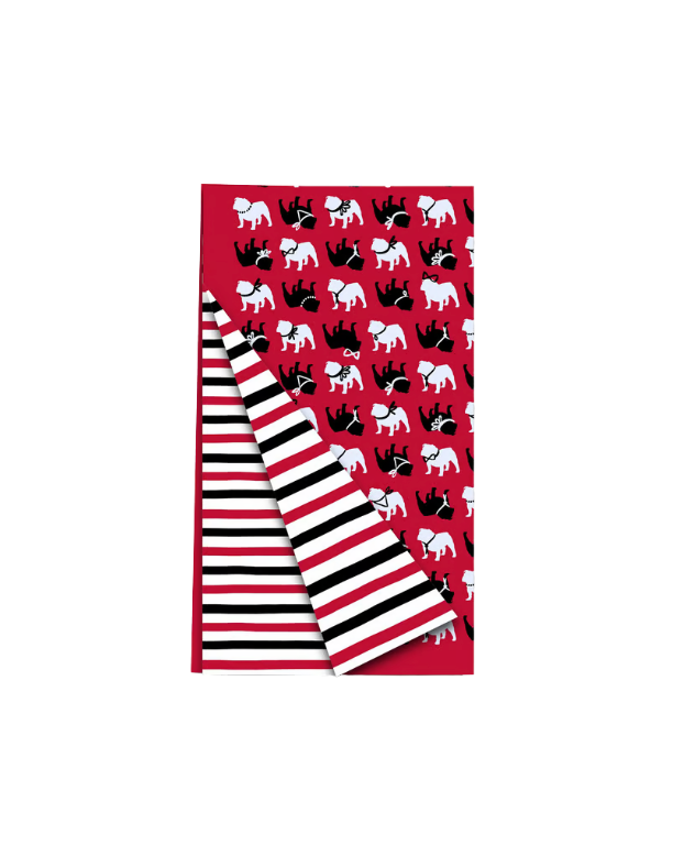 Spirit Bulldog in Red Double Sided Tea Towel