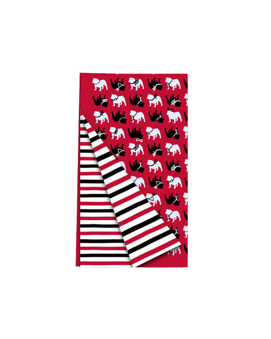 Spirit Bulldog in Red Double Sided Tea Towel