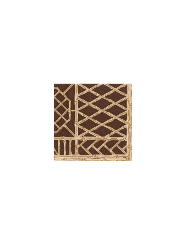 Bamboo Screen Chestnut-Paper Linen Paper Linen Cocktail Napkin