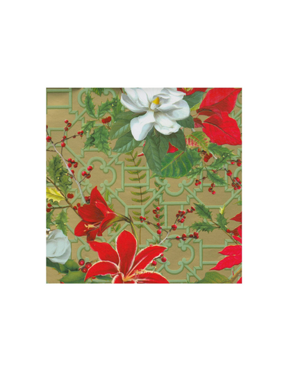 Christmas Garden Gold Wrapping Paper