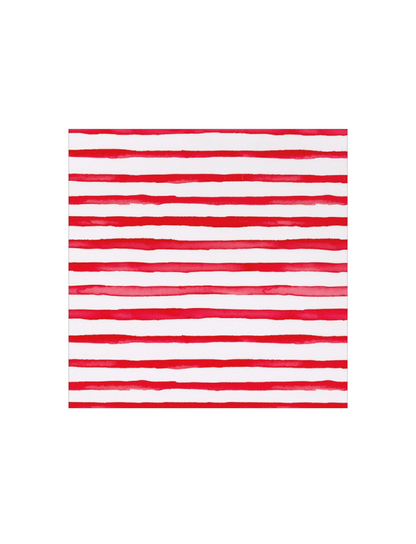 Painterly Stripe Red/White Roll Wrapping Paper