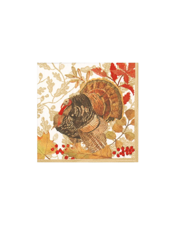 Woodland Turkey Napkin Cocktail