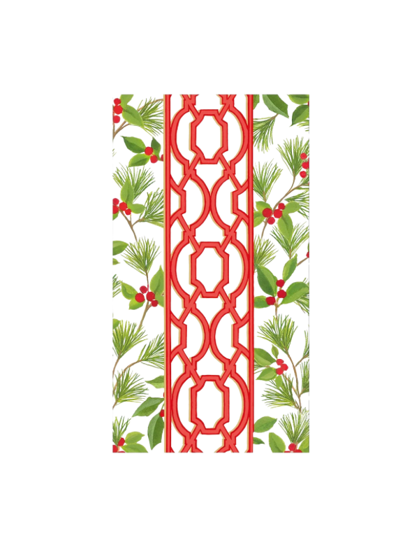 Knots And Greenery White Guest Towel