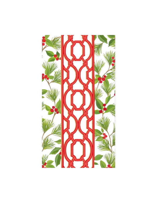 Knots And Greenery White Guest Towel