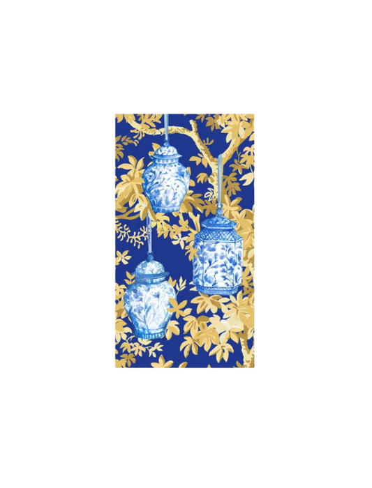 Ginger Jars Dark Blue Guest Towel