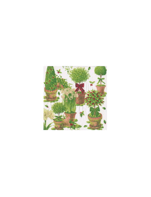 Winter Topiaries Cocktail Napkin
