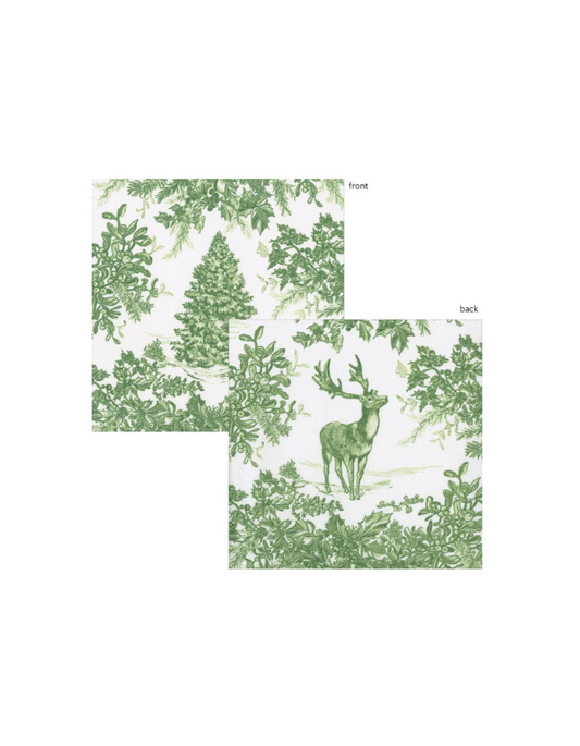 Christmas Tree Toile Sage/White Salad/Dessert Plates