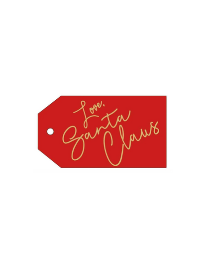 Love; Santa Claus Foil Hanging Gift Tag