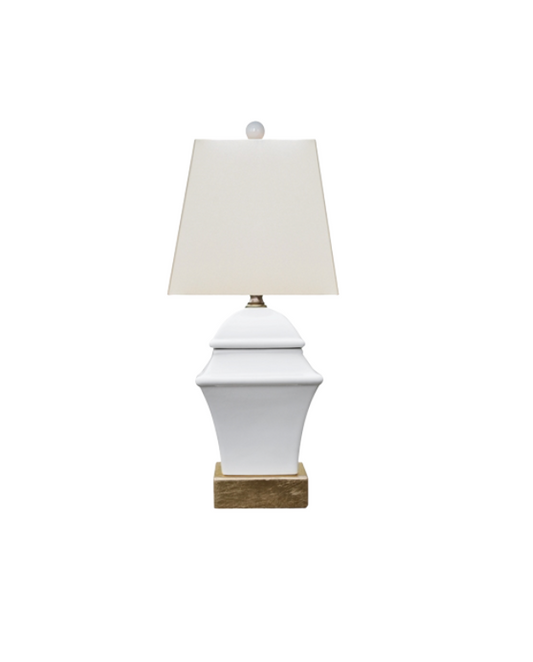 White Square Jar Lamp